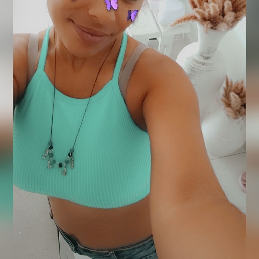 COPY -blue crop Top - Picture 5 of 11